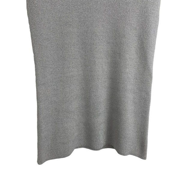 NWT Focus Lifestyle Silver Metallic Knit Tank Top Small - Picture 3 of 6